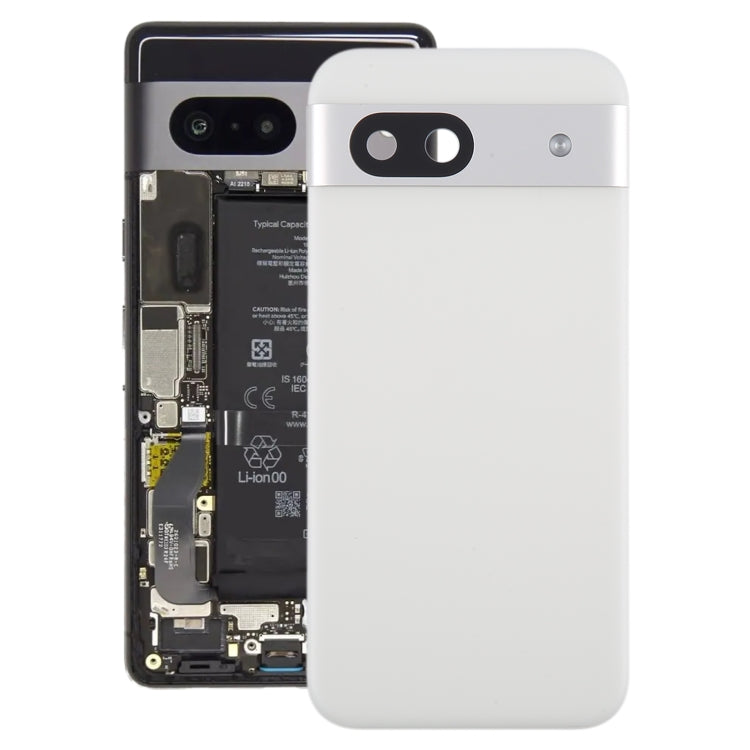 For Google Pixel 8a Original Battery Back Cover with Camera Lens Cover(Silver)