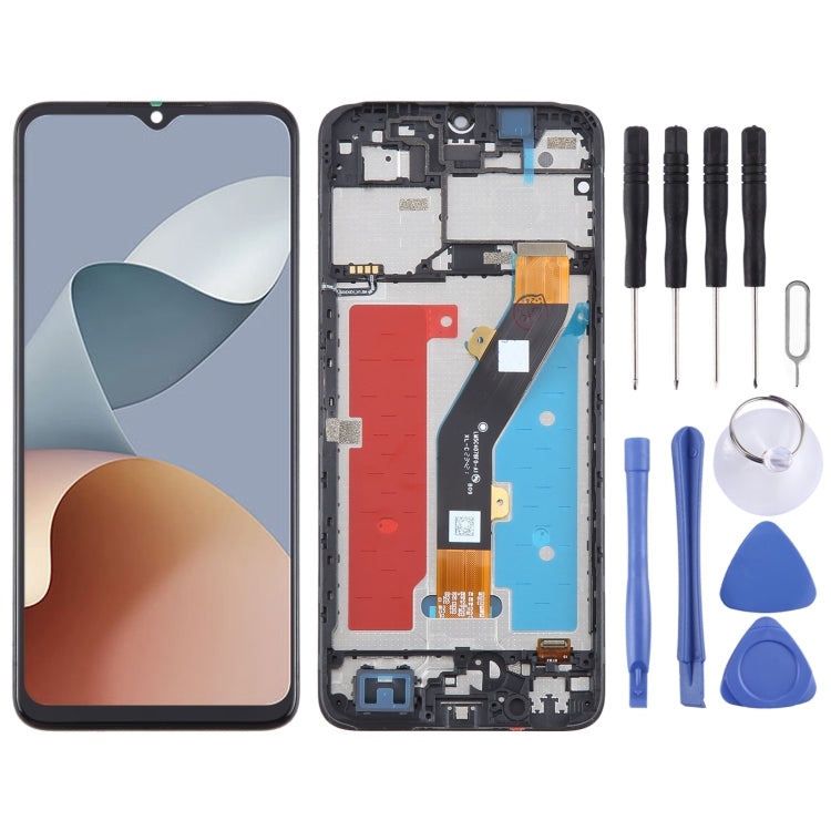 For ZTE Blade A54 LCD Screen Digitizer Full Assembly with Frame (Black)
