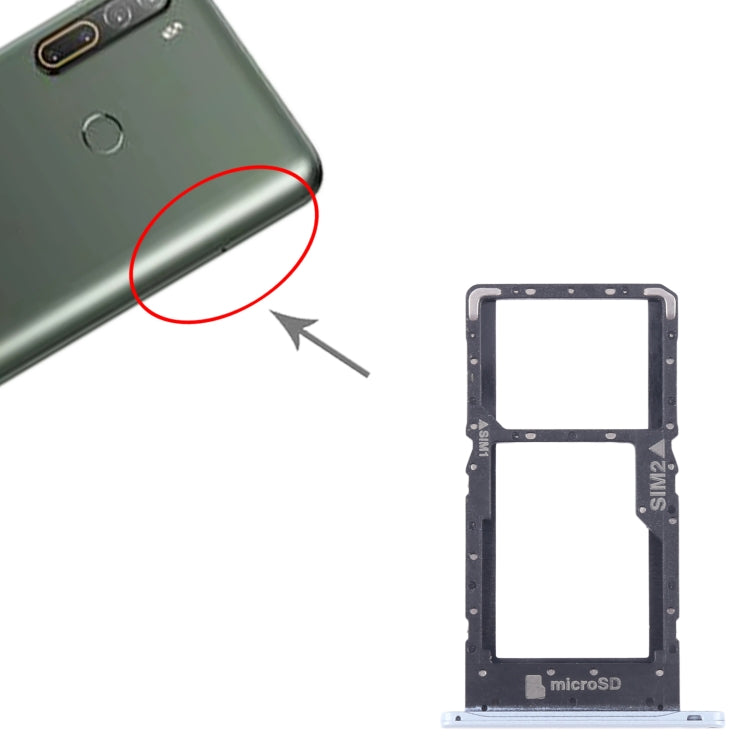 For HTC U20 5G Original SIM Card Tray + SIM / Micro SD Card Tray (White)