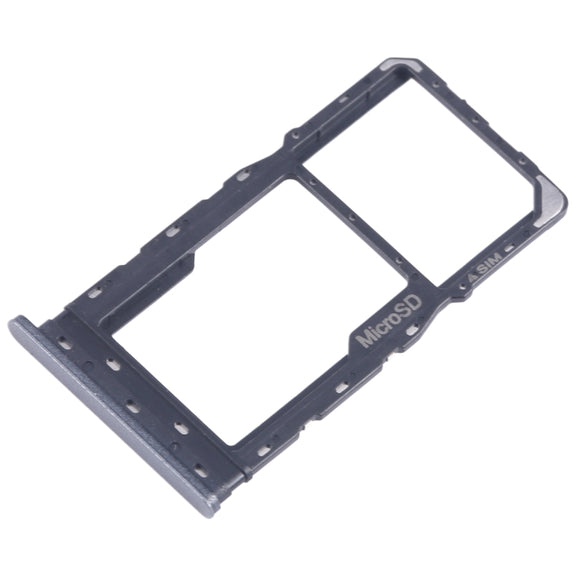 For T-Mobile Revvl 6 SIM Card Tray + Micro SD Card Tray (Black)