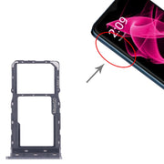 For T-Mobile Revvl 6 SIM Card Tray + Micro SD Card Tray (Black)