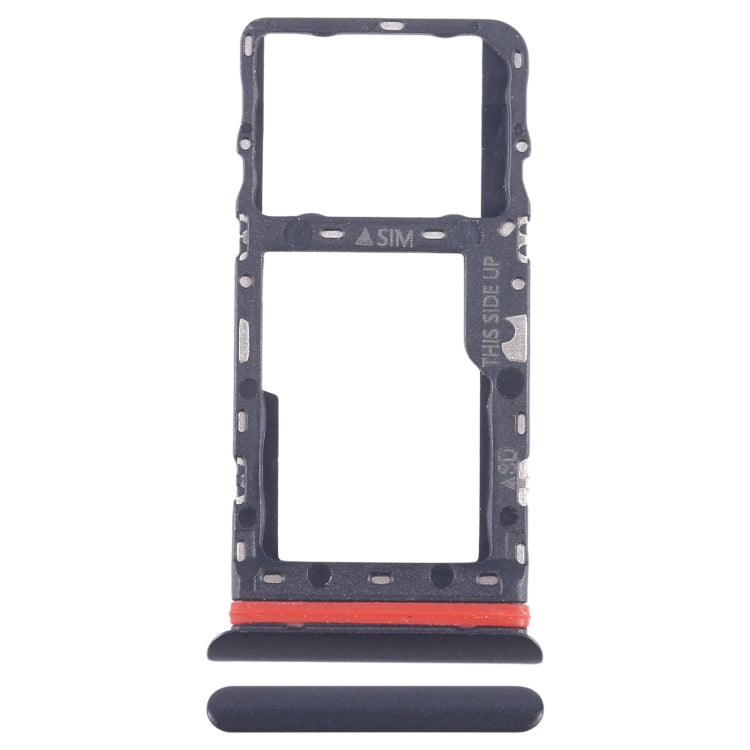 For Alcatel 1T 10 inch 2020 8091 SIM Card Tray + Micro SD Card Tray (Black)