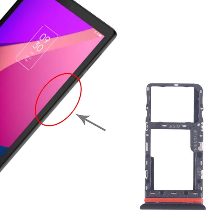 For Alcatel 1T 10 inch 2020 8091 SIM Card Tray + Micro SD Card Tray (Black)