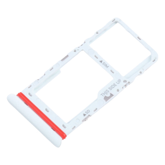 For Alcatel 1T 10 inch 2020 8091 SIM Card Tray + Micro SD Card Tray (White)