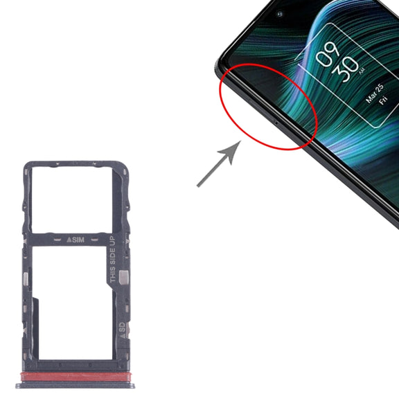 For TCL Stylus 5G T779W SIM Card Tray + Micro SD Card Tray (Grey)