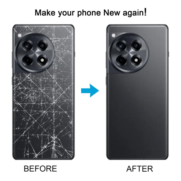 For OnePlus 12R Battery Back Cover(Black)