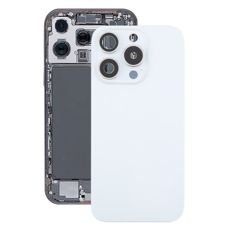 For iPhone 16 Pro Original Glass Battery Back Cover with Camera Lens Cover + MagSafe Magnet(White)