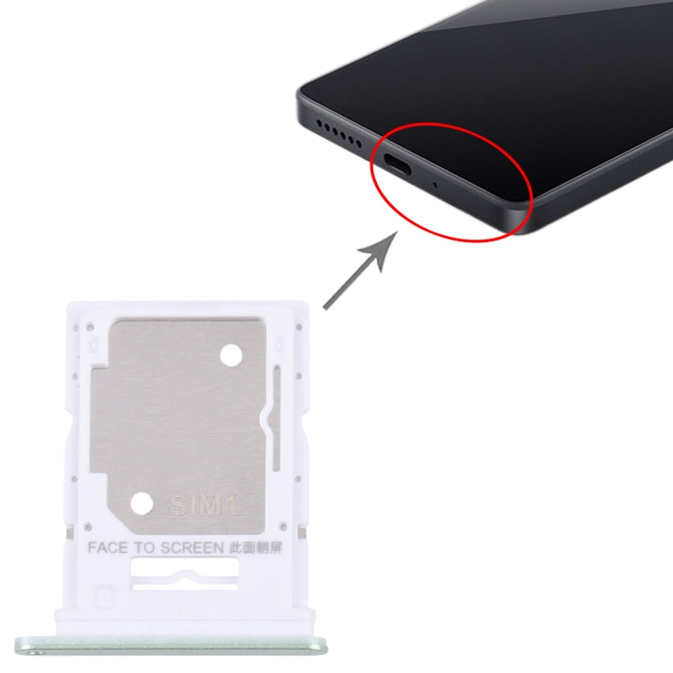 For Xiaomi Redmi 13 4G Original SIM Card Tray + SIM / Micro SD Card Tray (Green)