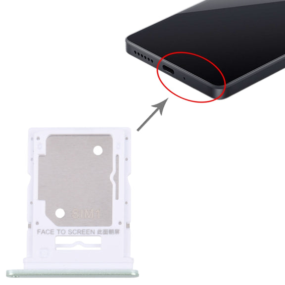 For Xiaomi Redmi 13 4G Original SIM Card Tray + SIM / Micro SD Card Tray (Green)