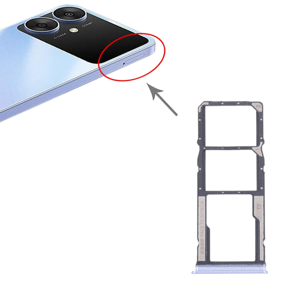For Xiaomi Poco M6 Original SIM Card Tray + SIM Card Tray + Micro SD Card Tray (Blue)