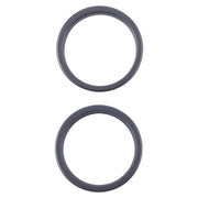 For iPhone 16 2pcs/set Rear Camera Glass Lens Metal Outside Protector Hoop Ring (Black)