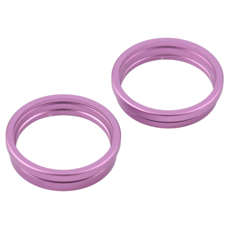 For iPhone 16 2pcs/set Rear Camera Glass Lens Metal Outside Protector Hoop Ring (Purple)