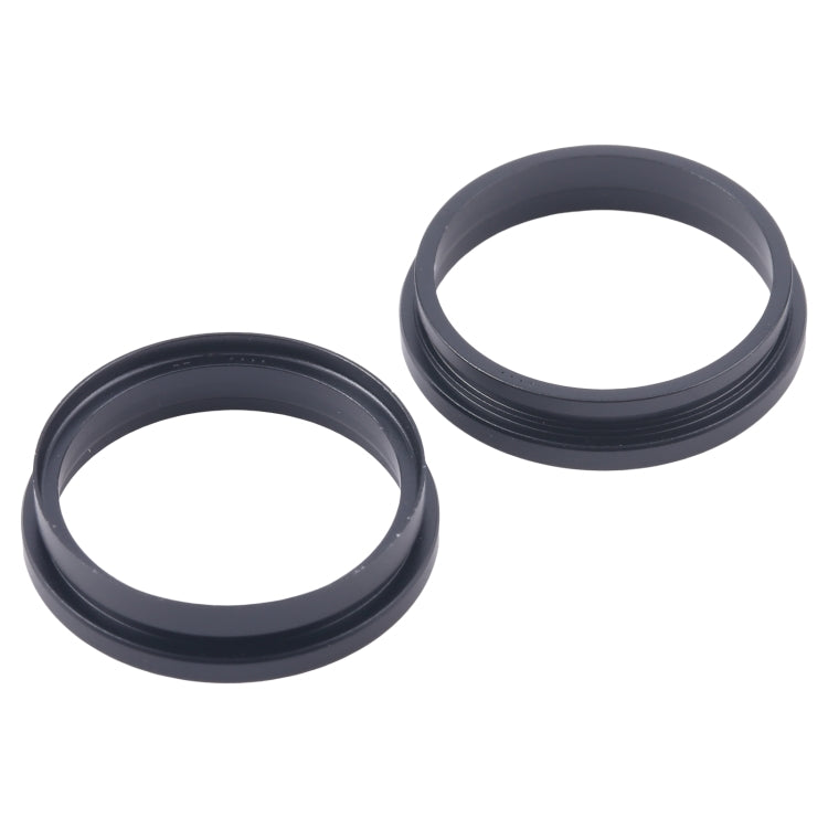For iPhone 16 Plus 2pcs/set Rear Camera Glass Lens Metal Outside Protector Hoop Ring (Black)
