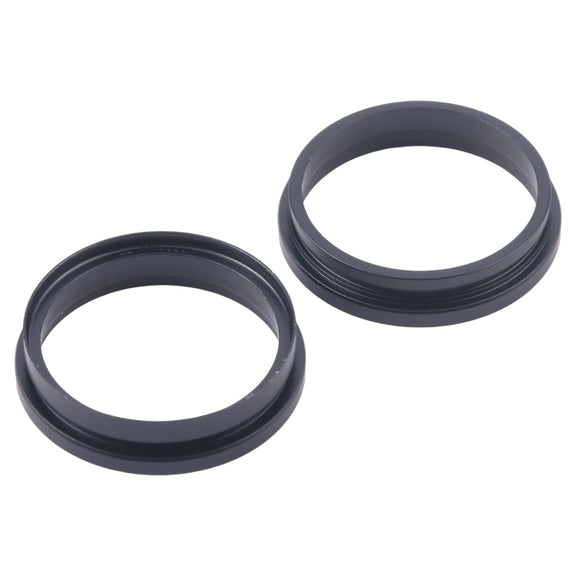For iPhone 16 Plus 2pcs/set Rear Camera Glass Lens Metal Outside Protector Hoop Ring (Black)