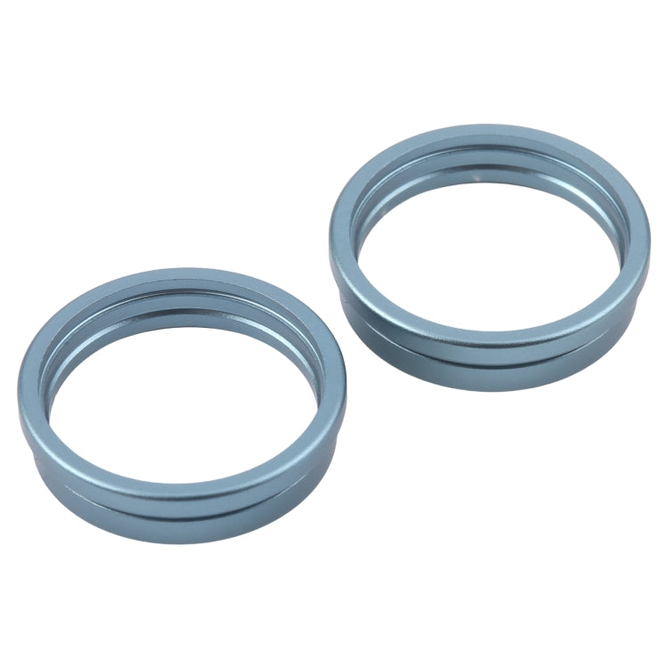 For iPhone 16 Plus 2pcs/set Rear Camera Glass Lens Metal Outside Protector Hoop Ring (Green)