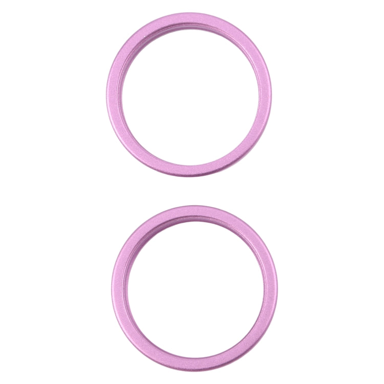 For iPhone 16 Plus 2pcs/set Rear Camera Glass Lens Metal Outside Protector Hoop Ring (Purple)