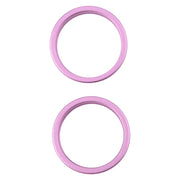 For iPhone 16 Plus 2pcs/set Rear Camera Glass Lens Metal Outside Protector Hoop Ring (Purple)