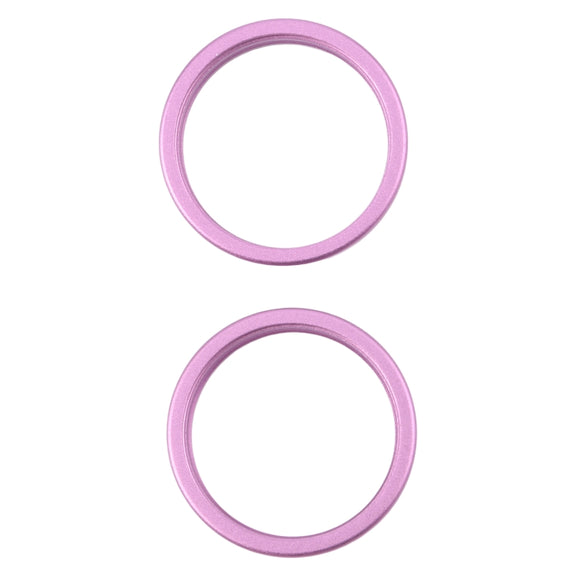 For iPhone 16 Plus 2pcs/set Rear Camera Glass Lens Metal Outside Protector Hoop Ring (Purple)