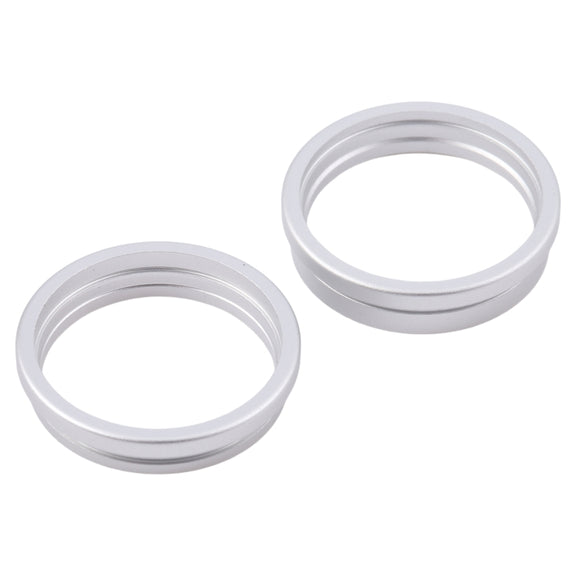 For iPhone 16 Plus 2pcs/set Rear Camera Glass Lens Metal Outside Protector Hoop Ring (Silver)