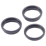 For iPhone 16 Pro 3pcs/set Rear Camera Glass Lens Metal Outside Protector Hoop Ring (Black)