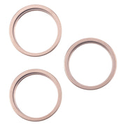 For iPhone 16 Pro 3pcs/set Rear Camera Glass Lens Metal Outside Protector Hoop Ring (Gold)