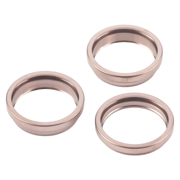 For iPhone 16 Pro Max 3pcs/set Rear Camera Glass Lens Metal Outside Protector Hoop Ring (Gold)