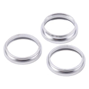 For iPhone 16 Pro Max 3pcs/set Rear Camera Glass Lens Metal Outside Protector Hoop Ring (Silver)
