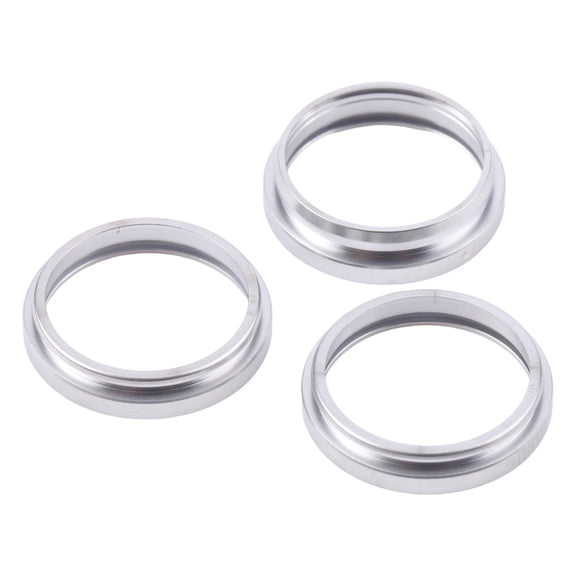 For iPhone 16 Pro Max 3pcs/set Rear Camera Glass Lens Metal Outside Protector Hoop Ring (Silver)