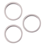 For iPhone 16 Pro Max 3pcs/set Rear Camera Glass Lens Metal Outside Protector Hoop Ring (Titanium Color)