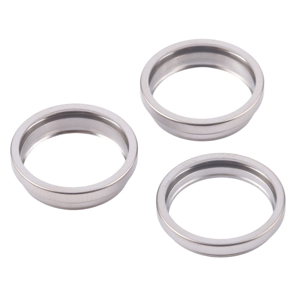 For iPhone 16 Pro Max 3pcs/set Rear Camera Glass Lens Metal Outside Protector Hoop Ring (Titanium Color)
