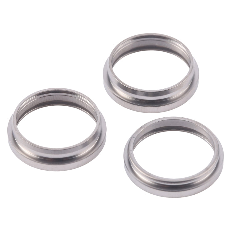 For iPhone 16 Pro Max 3pcs/set Rear Camera Glass Lens Metal Outside Protector Hoop Ring (Titanium Color)