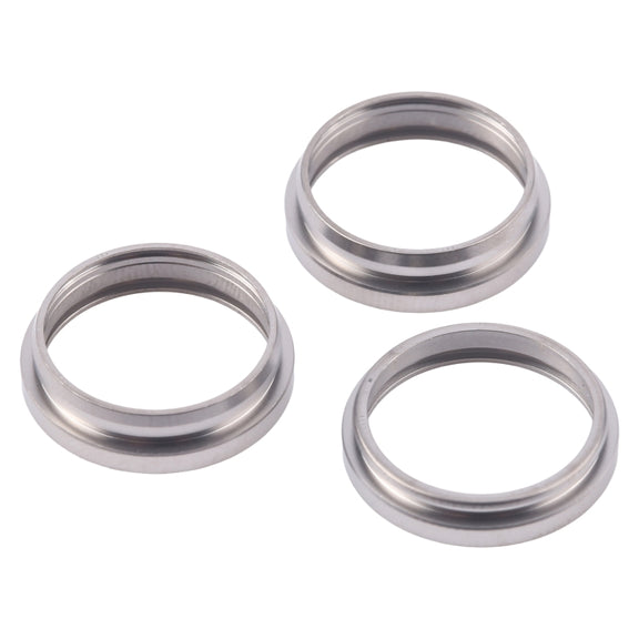 For iPhone 16 Pro Max 3pcs/set Rear Camera Glass Lens Metal Outside Protector Hoop Ring (Titanium Color)