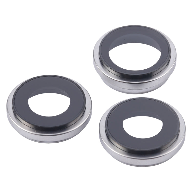 For iPhone 16 Pro Max 3pcs/Set Camera Lens Cover (Silver)