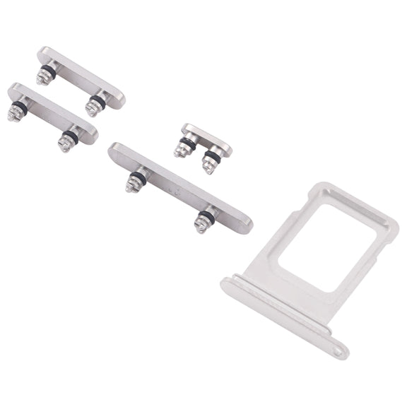 For iPhone 16 Pro Original SIM Card Tray + SIM Card Tray + Side Keys (White)
