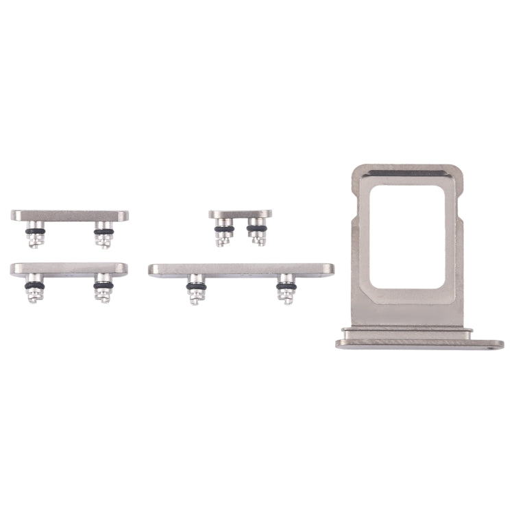 For iPhone 16 Pro Max Original SIM Card Tray + SIM Card Tray + Side Keys (Silver)