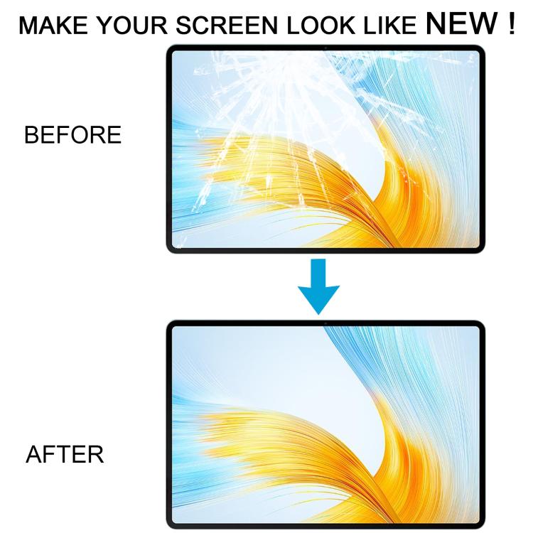 For Honor MagicPad 13 GDI-W09 Front Screen Outer Glass Lens with OCA Optically Clear Adhesive (Black)