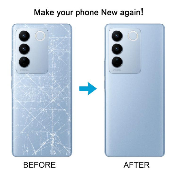 For vivo V27 / V27 Pro Battery Back Cover with Camera Lens Cover(Blue)