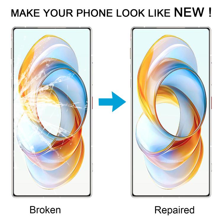 For ZTE Nubia Red Magic 10 Pro+ Front Screen Outer Glass Lens with OCA Optically Clear Adhesive (Black)
