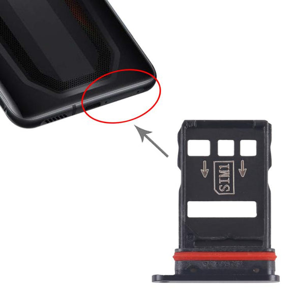 For ZTE nubia RedMagic 7S SIM Card Tray + SIM Card Tray (Black)
