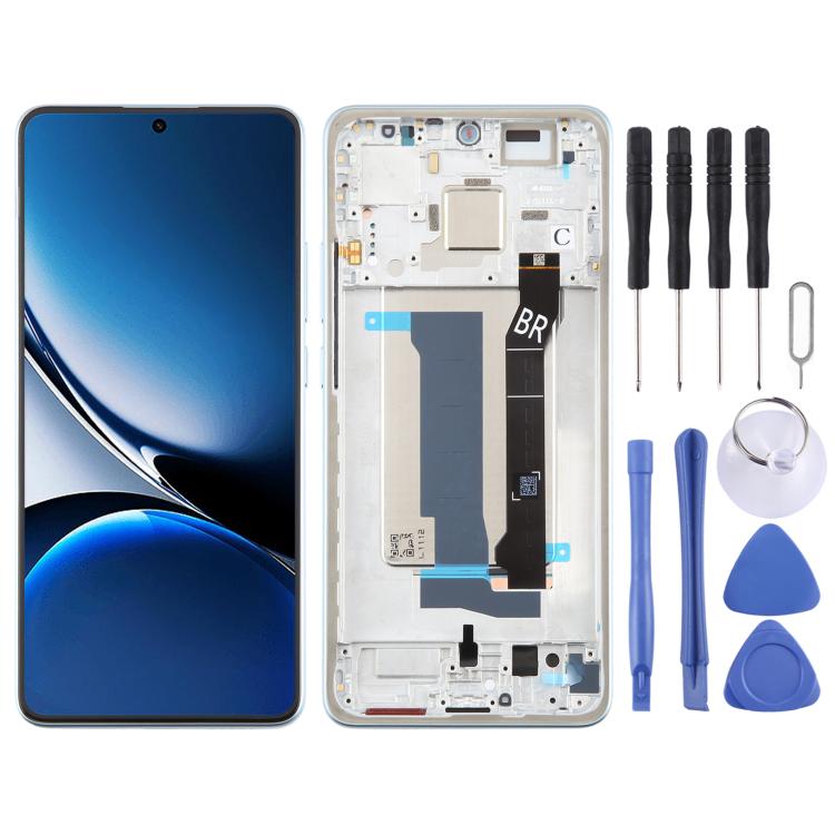 For Xiaomi Redmi Turbo 4 AMOLED Original LCD Screen Digitizer Full Assembly with Frame (Blue)