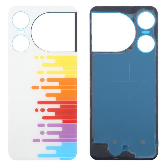 For ZTE nubia Music 2 Glass Battery Back Cover with Adhesive(White)