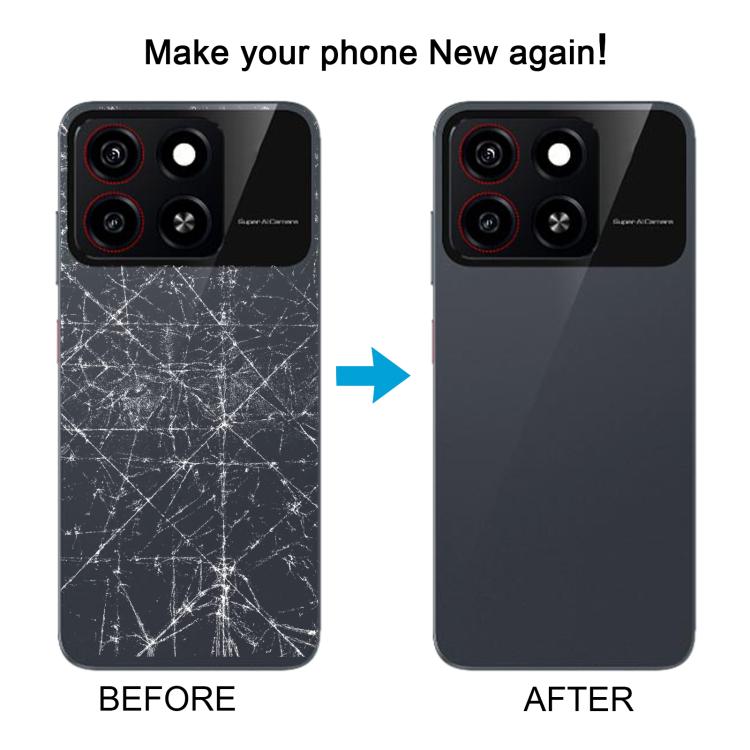 For ZTE Blade A35 Z2453 Plastic Back Cover with Camera Lens Cover(Black)