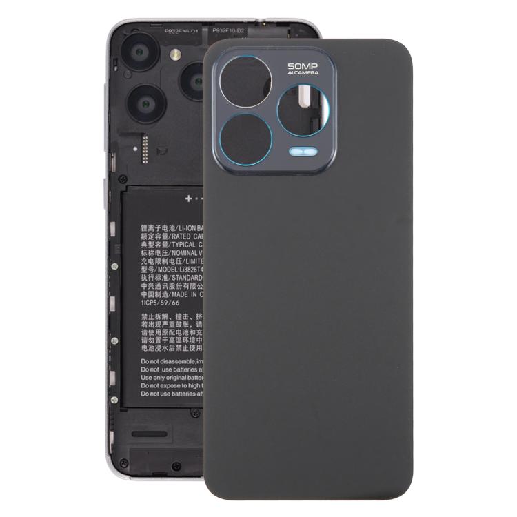 For ZTE Blade V70 Design Glass Battery Back Cover with Adhesive(Black)