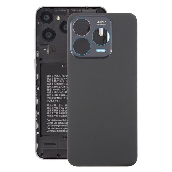 For ZTE Blade V70 Design Glass Battery Back Cover with Adhesive(Black)