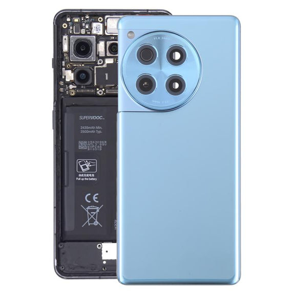 For OnePlus 12R Back Cover with Camera Lens Cover(Blue)