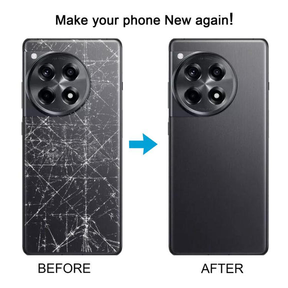 For OnePlus 12R Back Cover with Camera Lens Cover(Black)