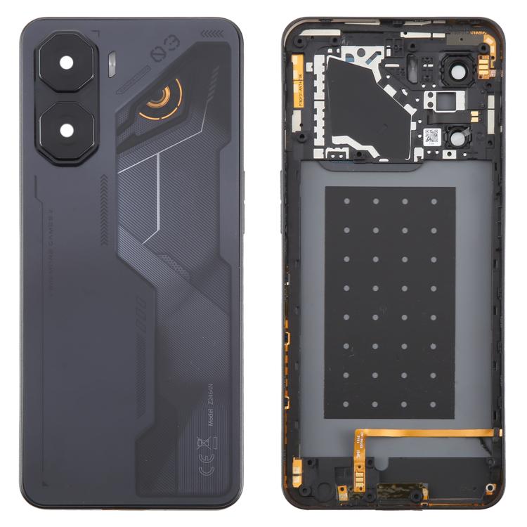 For ZTE nubia Neo 3 Plastic Battery Back Cover with Middle Frame / Camera Lens Cover(Black)