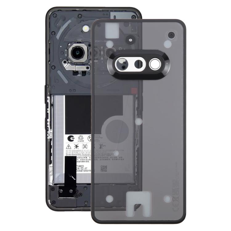 For Nothing Phone 3a A059 Glass Battery Back Cover with Camera Frame(Black)
