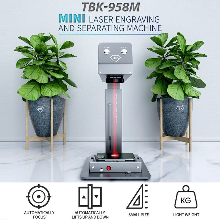 TBK-958M Laser Marking Machine Auto Focus Frame Separator 2 in 1 Engraving Equipment, EU Plug
