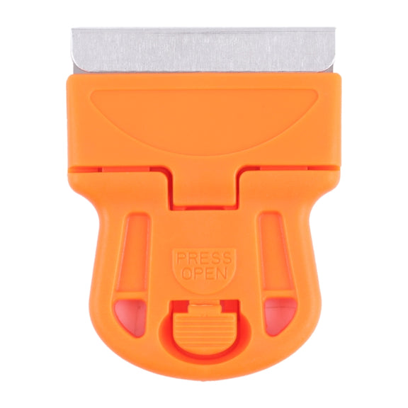 Glue Remover Squeegee Sticker Cleaner Plastic Handle Scraper(Orange)